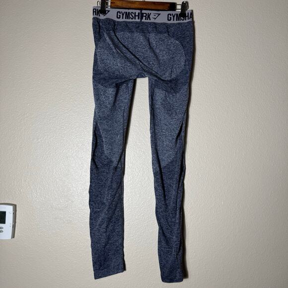 gymshark | flecked blue seamless women’s athletic leggings sz L - Picture 4 of 5